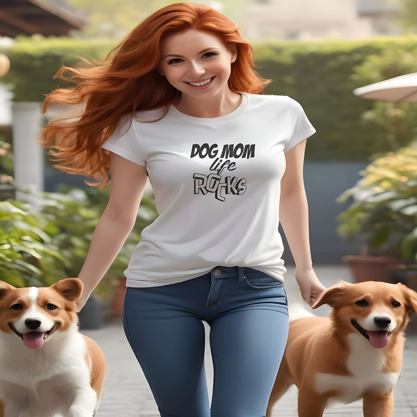 T-shirt Dog Mom Life Rocks
